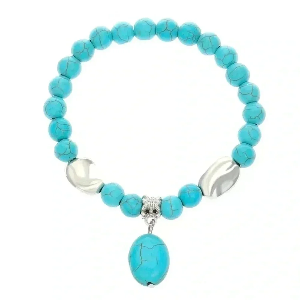 2 LEFT! Bohemian Western Turquoise Stone Bracelet